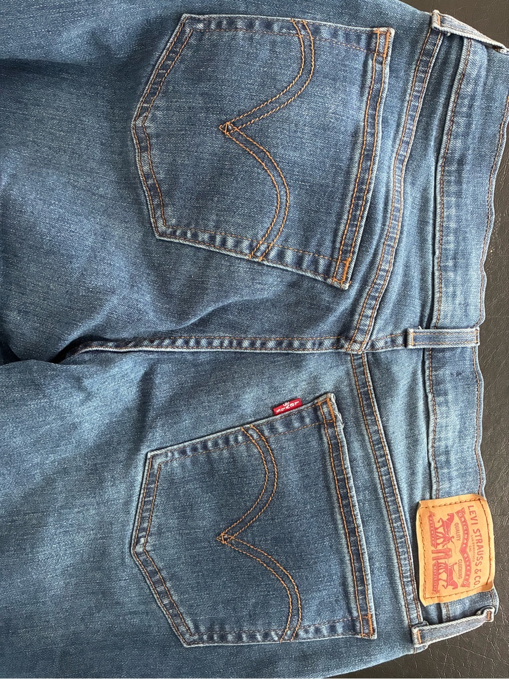 Levi's Blue Straight-Leg Denim Jeans with Signature Back Pockets